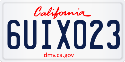 CA license plate 6UIX023