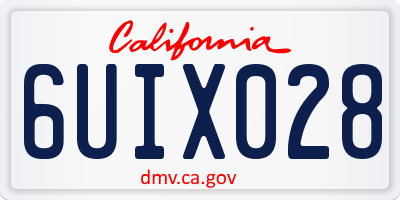 CA license plate 6UIX028