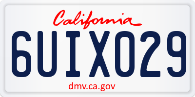 CA license plate 6UIX029