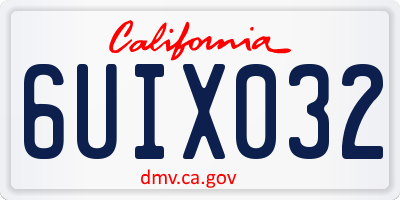CA license plate 6UIX032