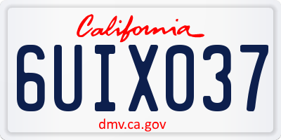 CA license plate 6UIX037