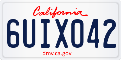 CA license plate 6UIX042