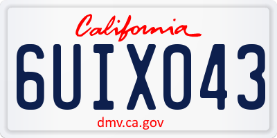CA license plate 6UIX043