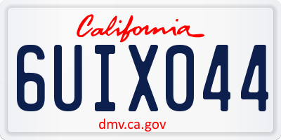 CA license plate 6UIX044