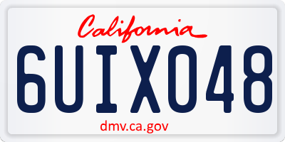 CA license plate 6UIX048