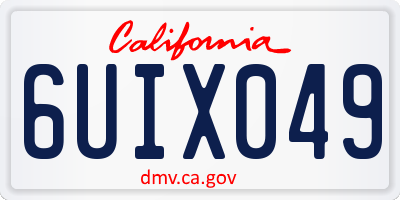 CA license plate 6UIX049