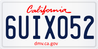 CA license plate 6UIX052