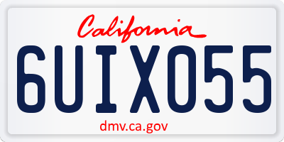 CA license plate 6UIX055