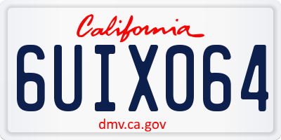 CA license plate 6UIX064