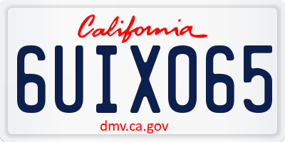 CA license plate 6UIX065