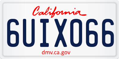 CA license plate 6UIX066