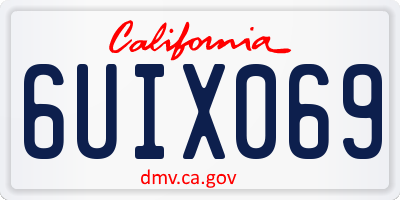CA license plate 6UIX069