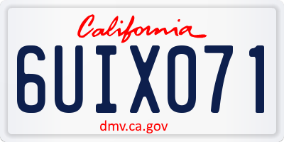 CA license plate 6UIX071