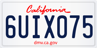 CA license plate 6UIX075