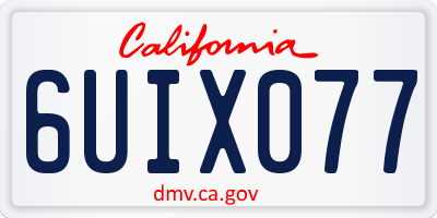CA license plate 6UIX077