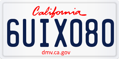 CA license plate 6UIX080