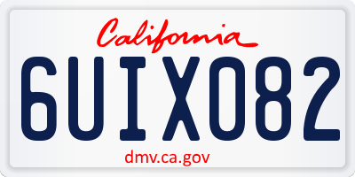 CA license plate 6UIX082