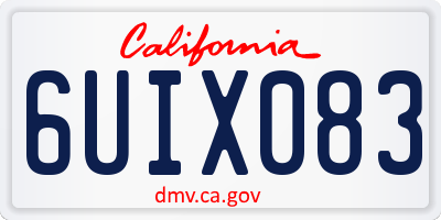 CA license plate 6UIX083