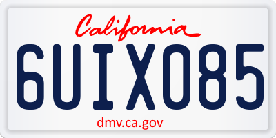 CA license plate 6UIX085