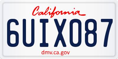 CA license plate 6UIX087