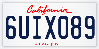 CA license plate 6UIX089