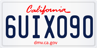 CA license plate 6UIX090