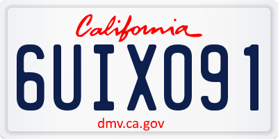 CA license plate 6UIX091