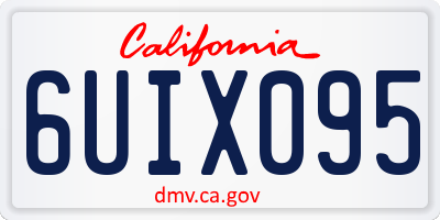 CA license plate 6UIX095