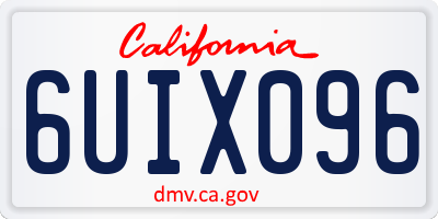 CA license plate 6UIX096