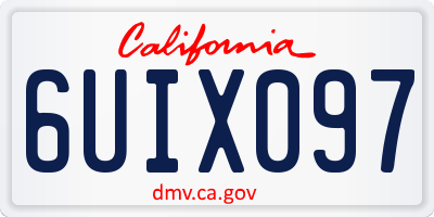CA license plate 6UIX097