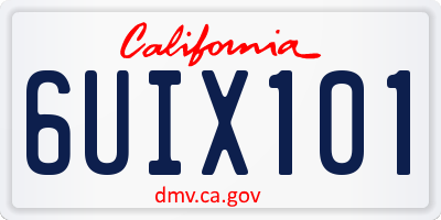 CA license plate 6UIX101