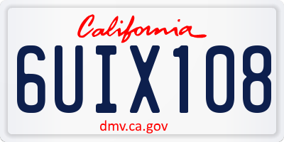 CA license plate 6UIX108