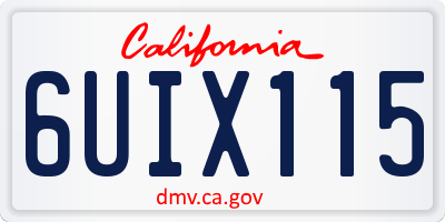 CA license plate 6UIX115