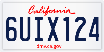 CA license plate 6UIX124