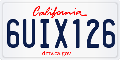 CA license plate 6UIX126