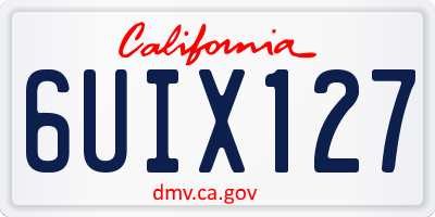 CA license plate 6UIX127