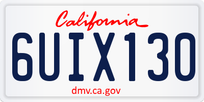 CA license plate 6UIX130