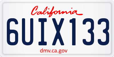 CA license plate 6UIX133