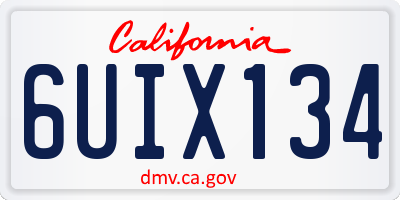 CA license plate 6UIX134