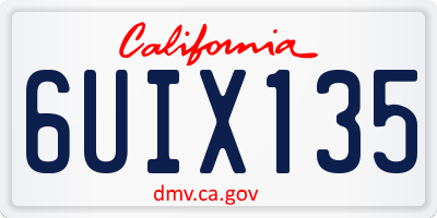 CA license plate 6UIX135