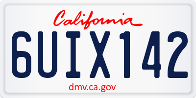 CA license plate 6UIX142