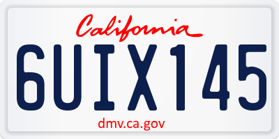 CA license plate 6UIX145