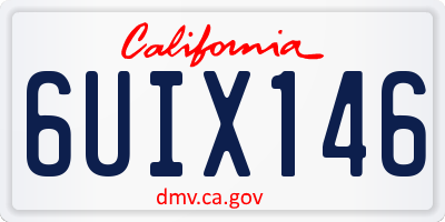 CA license plate 6UIX146
