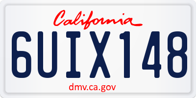 CA license plate 6UIX148