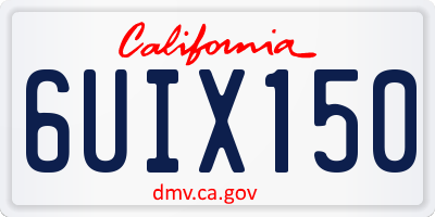 CA license plate 6UIX150