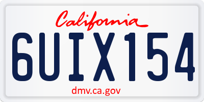 CA license plate 6UIX154