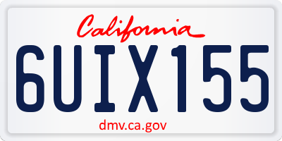 CA license plate 6UIX155