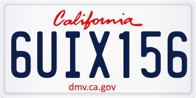 CA license plate 6UIX156