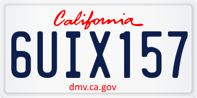 CA license plate 6UIX157
