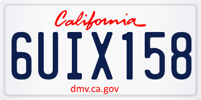CA license plate 6UIX158